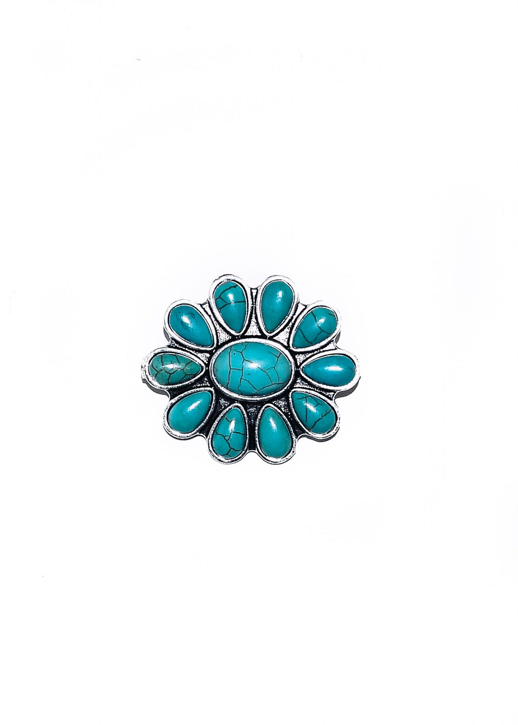 West & Company Turquoise Flower Pin