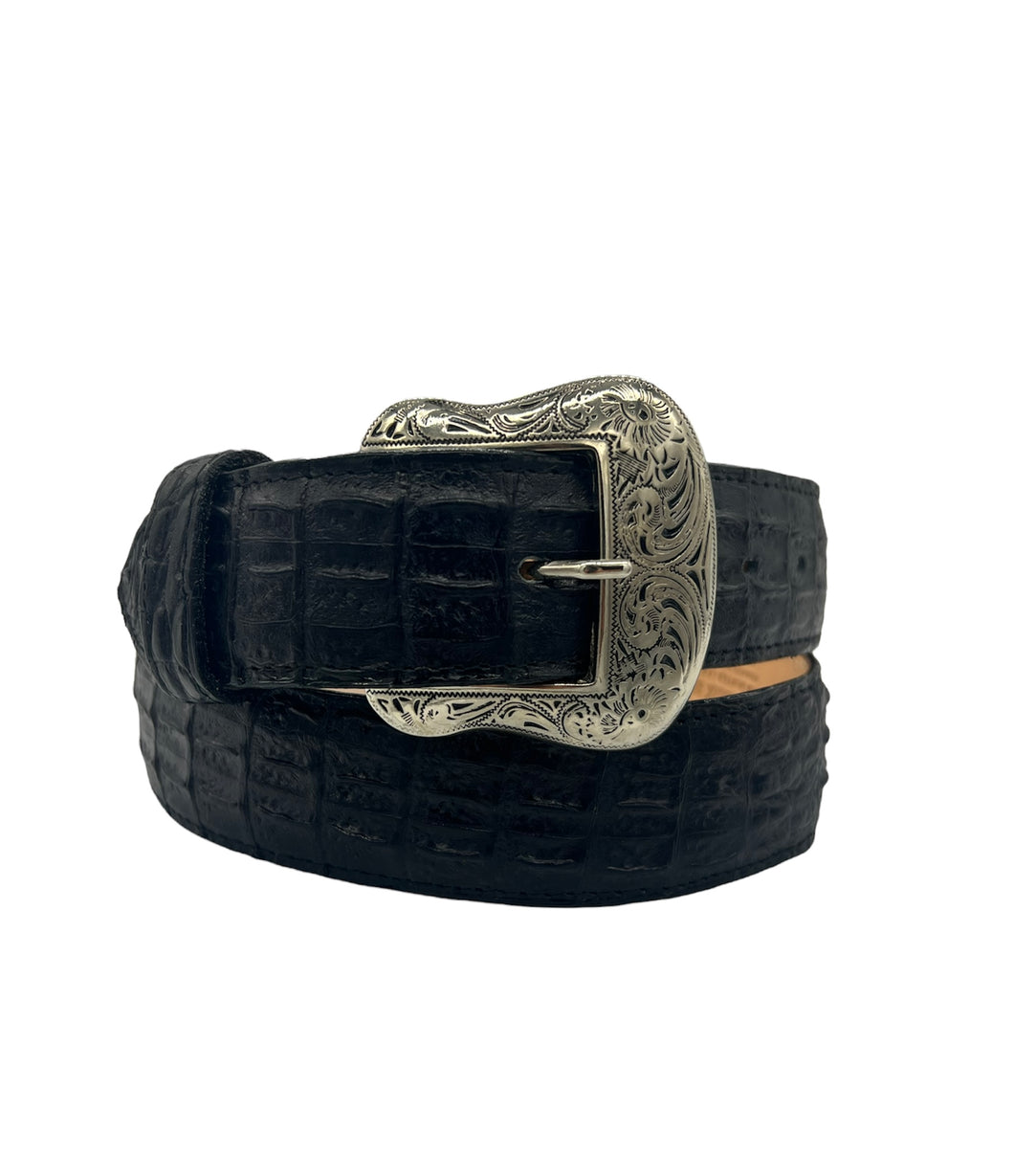Tanner Mark Caiman Tail Print Belt