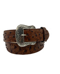 Tanner Mark Rustic Cognac Ostrich Print Belt