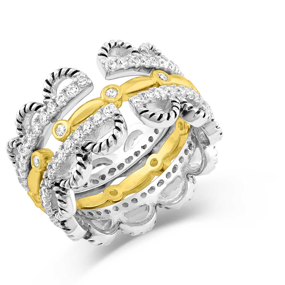 Montana Silversmiths Western Lace Stacked Ring