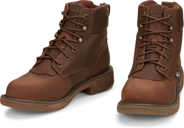 Justin Men's Stampede Rush Barley Brown Lace Up Work Boot