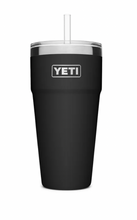 Load image into Gallery viewer, Yeti Rambler 26oz Black Stackable Cup With Straw &amp; Lid
