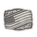 Montana Silversmiths Classic Impressions Waving American Flag Attitude Buckle