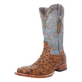 Tanner Mark Cognac Ostrich Print Men's Boots