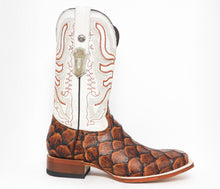 Load image into Gallery viewer, Tanner Mark Cognac Fish Print Men&#39;s Boot
