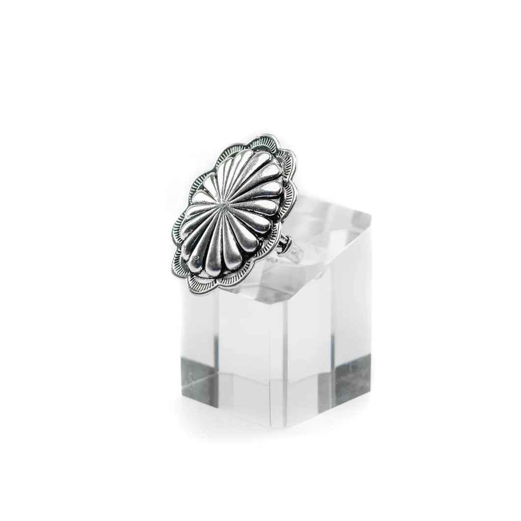 West & Co. large Burnished Silver Concho Ring
