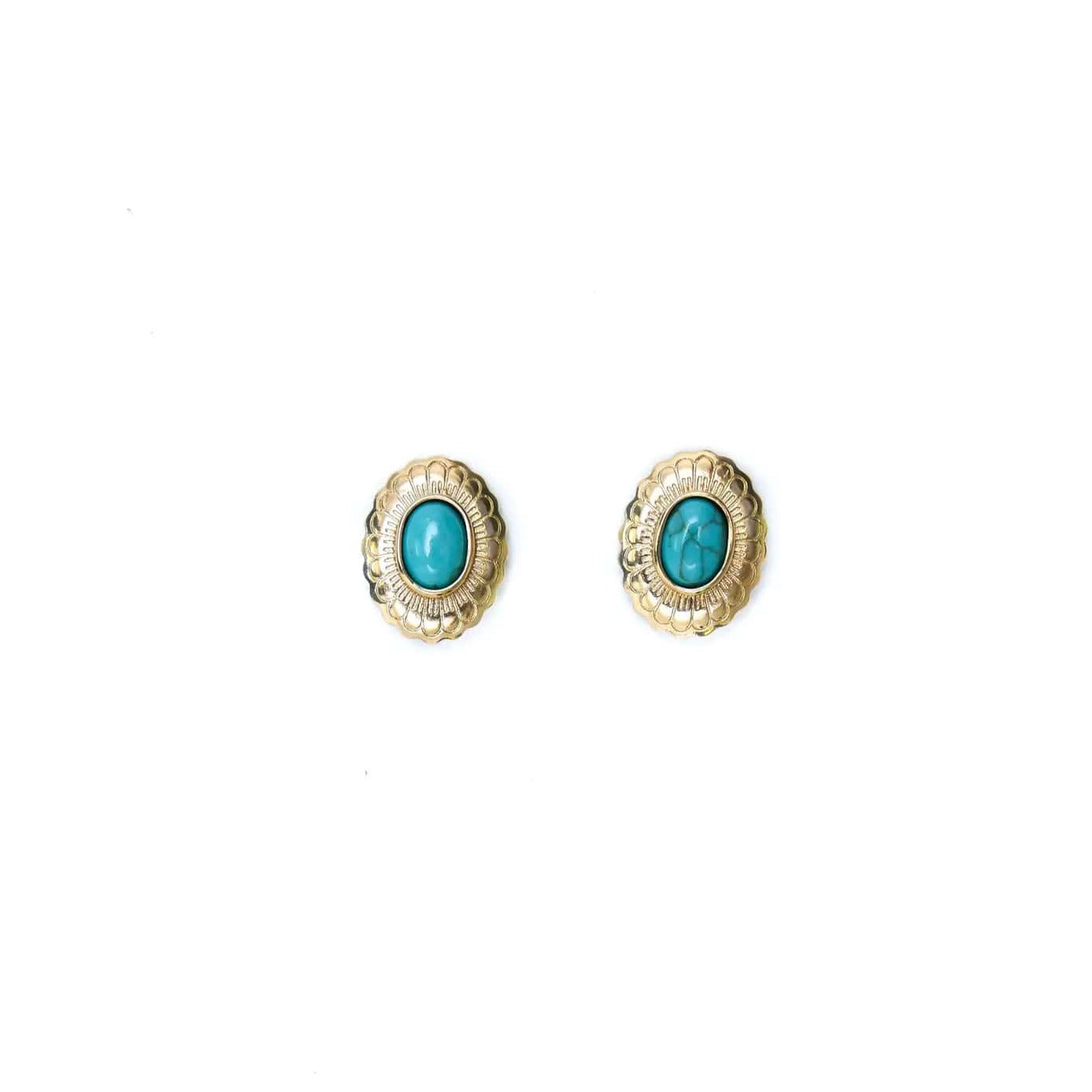 West & Co. Small Gold Flower Stamped Earring