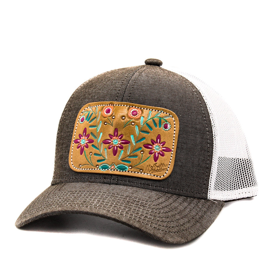 Spring Fiesta Leather Patch Cap