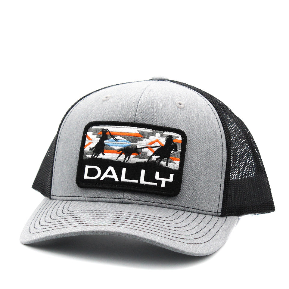 Dally Up Heather Grey & Black Aztec Print Patch Cap