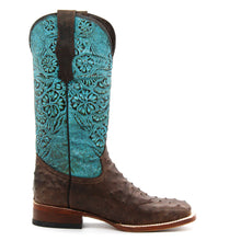 Load image into Gallery viewer, Tanner Mark Nicotine Ostrich Print Ladies&#39; Boot

