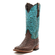 Load image into Gallery viewer, Tanner Mark Nicotine Ostrich Print Ladies&#39; Boot
