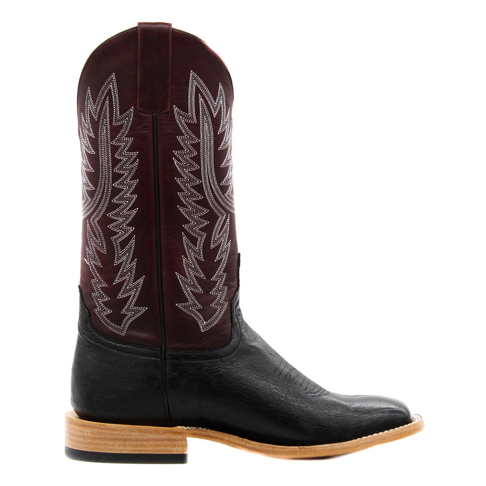 Horsepower Top Hand Black Smooth Ostrich Men's Boot