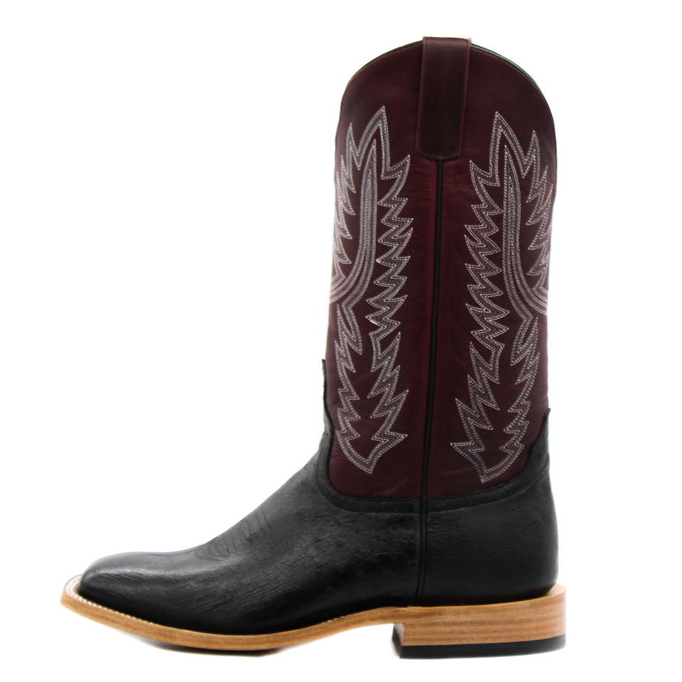 Horsepower Top Hand Black Smooth Ostrich Men's Boot