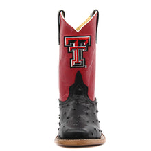 Load image into Gallery viewer, Anderson Bean Texas Tech Exclusive Black Full Quill Ostrich Print Children&#39;s Boot
