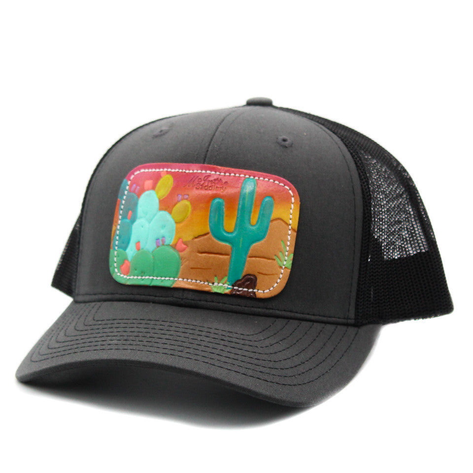 Prickly Pear Suguaro Leather Patch Cap
