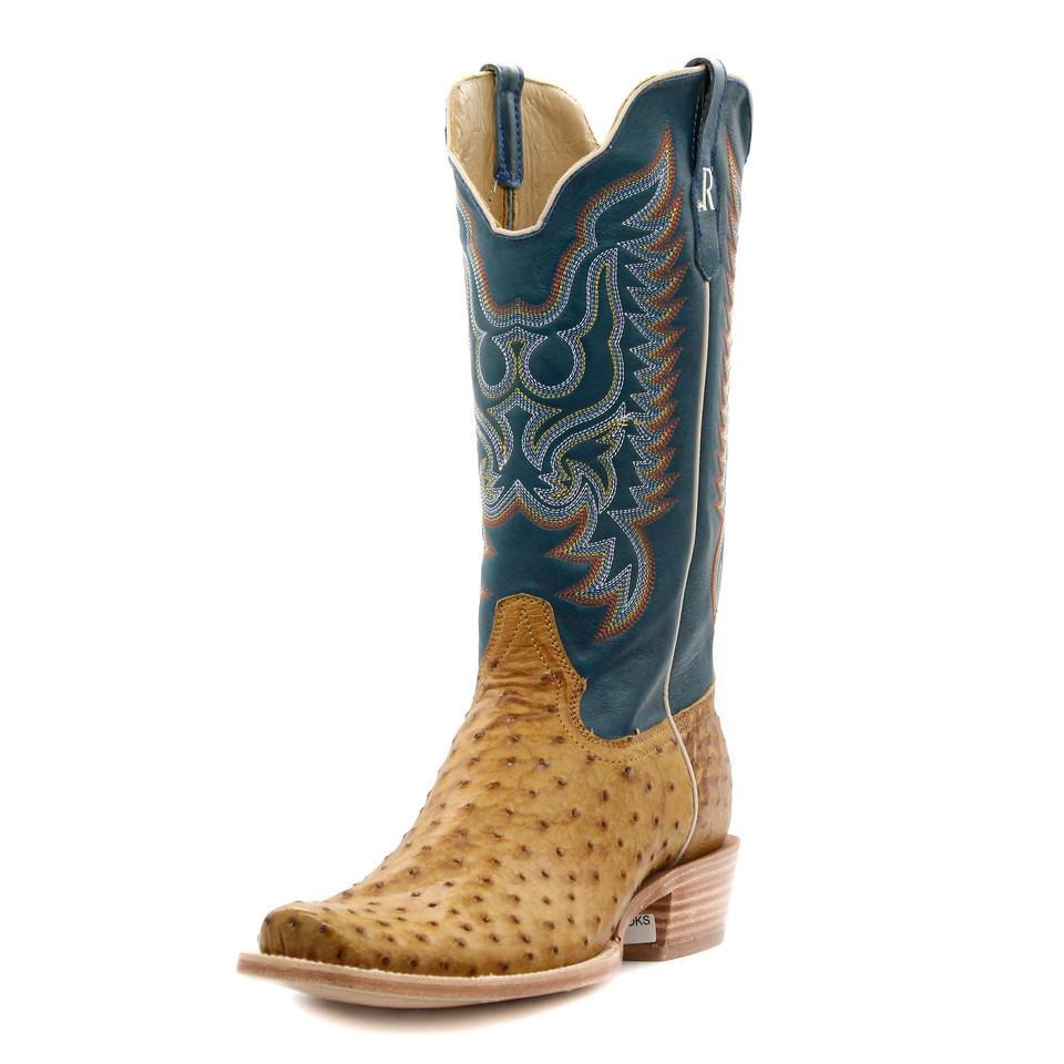 R. Watson Antique Saddle Full Quill Ostrich Men's Boot