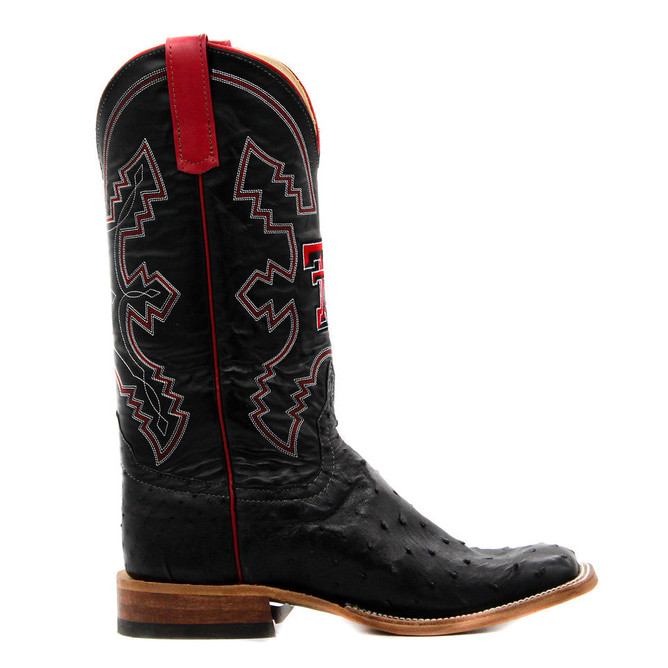 Anderson Bean Exclusive Texas Tech Black Full Quill Ostrich Men's