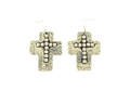 M&F Large Silver Cross Earrings