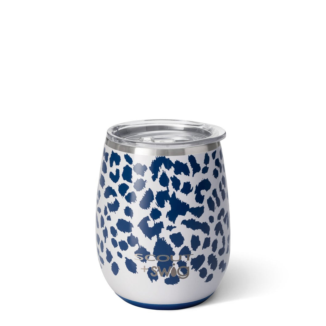 Swig Leopard Noir Stemless Wine Cup