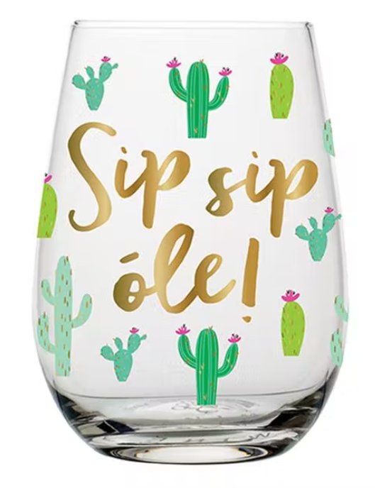 Sip Sip Ole Wine Glass